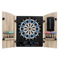 MD Sports - Elmhurst Smart Dartboard Cabinet with Digital Scorekeeping and Soft Tip Dart Set - ‎W...