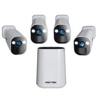 Night Owl - 8-Channel, 4-Camera Indoor/Outdoor Wire Free 2K 64GB Security System - White - White