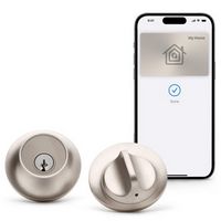 Level - Lock+ Smart Lock Bluetooth Replacement Deadbolt with Apple HomeKey/App/Key - Satin Nickel