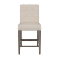 CorLiving - Leila Fabric Square Tufted Counter Height Barstool - Beige