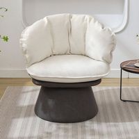 Bestier - Modern Comfy 360° Swivel Accent Chair with Removable Cushion - White