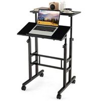 Costway - Mobile Standing Laptop Desk - Black