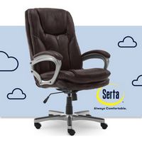 Serta - Benton Big and Tall Puresoft Faux Leather Executive Office Chair - Chestnut