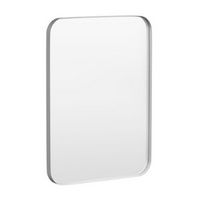 LOVMOR - 24 in. W x 32 in. H Tempered Glass Rounded Rectangle Framed Wall-Mounted Bathroom Vanity...