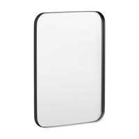 LOVMOR - 22 in. W x 30 in. H Tempered Glass Rounded Rectangle Framed Wall-Mounted Bathroom Vanity...