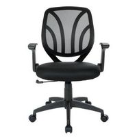 OSP Home Furnishings - Screen Back Adjustable Task Chair - Black