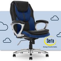 Serta - Amplify Work or Play Ergonomic High-Back Faux Leather Swivel Executive Chair with Mesh Ac...