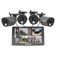 Defender - PHOENIXHD Non-WiFi Plug-in Power Security System with 10.1” HD Monitor &amp; 4 Cameras - B...