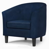 Simpli Home - Austin 30 inch Wide Tub Chair - Distressed Dark Blue