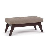 Simpli Home - Draper Mid Century Tufted Ottoman Bench - Fawn Brown