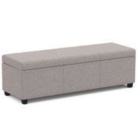 Simpli Home - Avalon Extra Large Storage Ottoman Bench - Cloud Grey