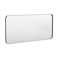 LOVMOR - 60 in. W x 28 in. H Tempered Glass Rounded Rectangle Framed Wall-Mounted Bathroom Vanity...