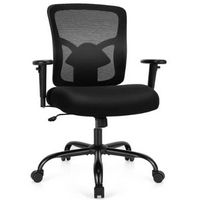 Costway - Big & Tall Swivel Mesh Office Chair with Lumbar Support - Black