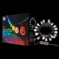 GE CYNC Dynamic Effects Smart Café LED Light Bulbs Voice Control, 20 Bulb String, 48ft - Full Color