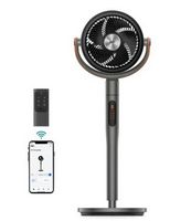 Dreo - Pedestal Fan with Remote, 120&#176; + 105&#176;Smart Oscillating Floor Fans with Wi-Fi/Voice Control...