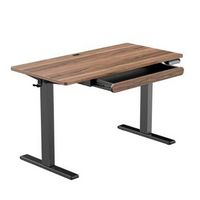 HUANUO - Adjustable Standing Desk with Storage Drawer - 48″ x 24″ - Walnut