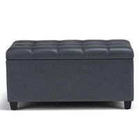 Simpli Home - Sienna Storage Ottoman Bench - Stone Gray