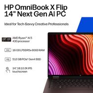 HP - OmniBook X Flip 2-in-1 - 14" 2K Touchscreen Laptop - AMD Ryzen AI 5 430 (%2726) - 16GB Memory ...
