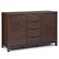 Simpli Home - Hollander Sideboard Buffet - Warm Walnut Brown