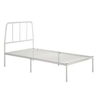 Sauder - Harvey Park Twin Metal Platrorm Bed w/ Headboard - White