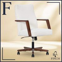 Finch - Neo One Fabric Mid-Back Home Office Chair with Padded Arms - Cream