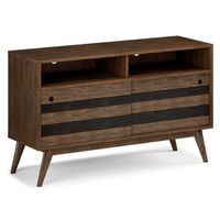 Simpli Home - Clarkson SOLID ACACIA WOOD 54 inch Wide Mid Century TV Media Stand in Rustic Natura...