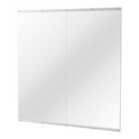 LOVMOR - 2PCS Polished 36 in. W x 60 in. Modern Rectangular Tempered Glass Wall Mirror - Silver