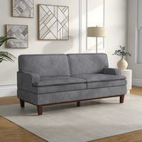 Bestier - 75" Luxury Soft Corduroy Fabric Sofa, Small 2 Seat Sofa for Living Room with Padded Sea...