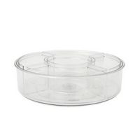 Martha Stewart - Brody 12" Lazy Susan Plastic Desktop Turntable with 5 Removable Storage Bins - C...