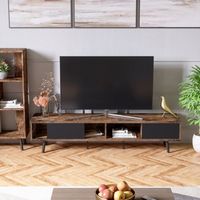 Bestier Mid-Century Modern TV Stand for TVs up to 75" with Storage and Gaming Entertainment Cente...