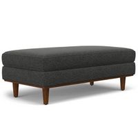 Simpli Home - Morrison Large Rectangular Ottoman - Charcoal Grey