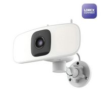 Lorex - 2K Floodlight Wi-Fi Security Camera (with App Controlled Horizontal Pan) - White