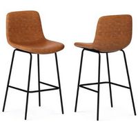 Simpli Home - Jolie Bar Stool (Set of 2) - Camel Brown