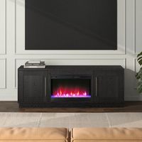 Camden&amp;Wells - Cove Crystal Fireplace TV Stand for Most TVs up to 75&quot; - Obsidian