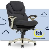 Serta - Upholstered Back in Motion Health & Wellness Manager Office Chair - Fabric - Dark Gray