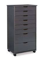 Linon Home Décor - Monte Eight-Drawer Rolling Storage Cart - Gray