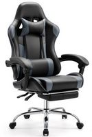 Bestier - Gaming Chair - PU Leather Fixed up Armrest Lumbar Support Ergonomic Reclining PC Chair ...