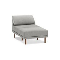 Burrow - Contemporary Range Armchair with Attachable Ottoman - Stone Gray