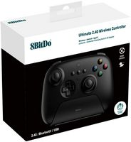 8BitDo - Ultimate 2.4G Wireless Controller with Dock and Hall Effect Joysticks - Black - Alternate Views