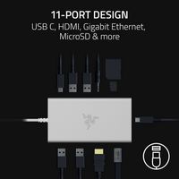 Razer - USB C Dock Station with 11 Ports - Mercury - Alternate Views