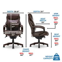 La-Z-Boy - Premium Hyland Executive Office Chair - Coffee Brown - Alternate Views