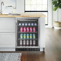 Insignia™ - 165-Can Built-In Beverage Cooler - Stainless Steel - Alternate Views