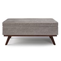 Simpli Home - Owen Lift Top Large Coffee Table Storage Ottoman - Distressed Grey - Alternate Views