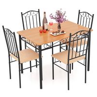 Costway - 5 PCS Dining Set Wood Metal 30