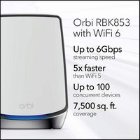 NETGEAR - Orbi 850 Series AX6000 Tri-Band Mesh Wi-Fi 6 System (3-pack) - White - Alternate Views