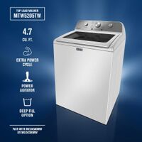 Maytag - 4.7 Cu. Ft. Top Load Agitator Washer with Extra Power Cycle - White - Alternate Views