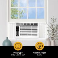 Whirlpool - 350 Sq. Ft. 8,000 BTU Window Air Conditioner - White - Alternate Views