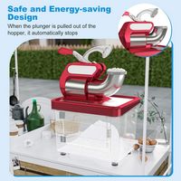 Costway 660 lb/H Commercial Ice Crusher with Dual Blades Safety On/Off Switch for Home - Red - Alternate Views