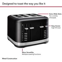 KitchenAid - 4 Slice Programmable Toaster - Black Matte - Alternate Views