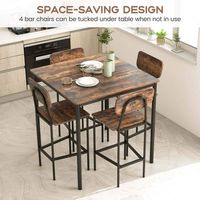 Costway 5-Piece Industrial Dining Table Set with Counter Height Table & 4 Bar Stools - Black - Alternate Views